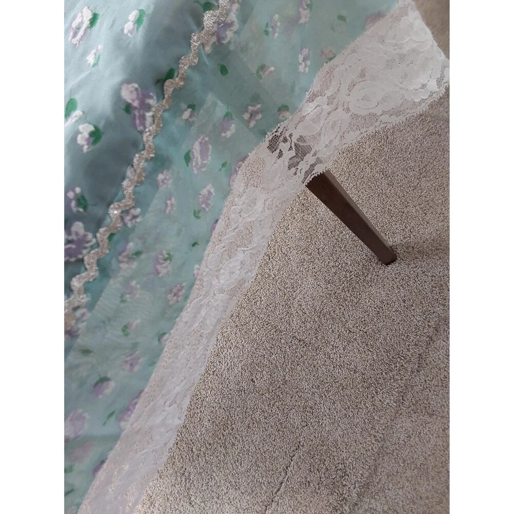 Vintage Organza Tablecloth Small Hand Stitched Trim